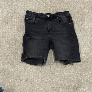 Black Distressed Denim Shorts